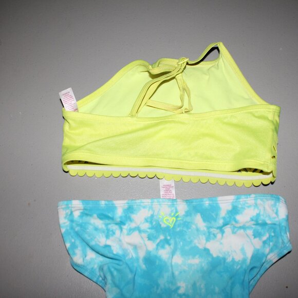 Yellow & Blue 2 Pcs Justice Bikini Swimsuit Size 8 - Picture 6 of 11